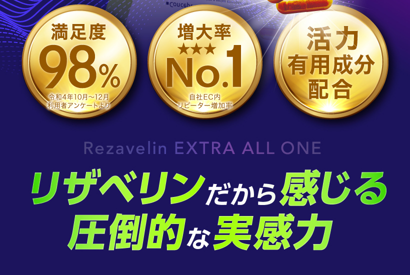 実感力No. 1増大サプリ「リザベリン」だから感じる圧倒的な違い